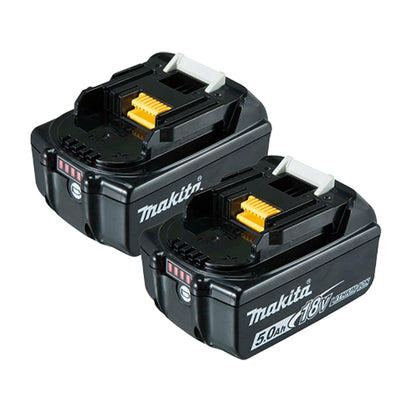 Makita 18V 5.0Ah Li-Ion LXT Batteries (2-Pack) – Black (Model: 2BL1850)