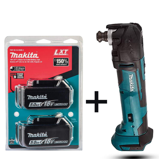 Makita 18V Multi-Tool Kit (DTM51Z, Blue) – Includes 2x 5.0Ah Lithium-Ion Batteries